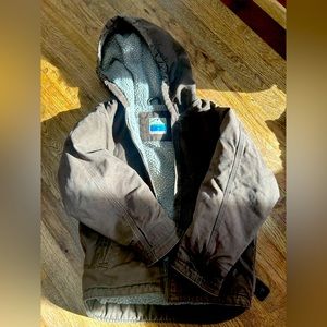 Boys small blue mountain canvas work/warm jacket.